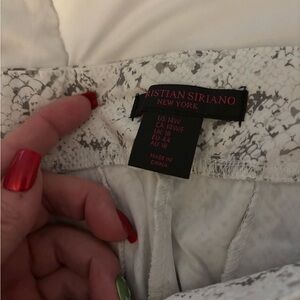 Kristian Siriano White grey print pants